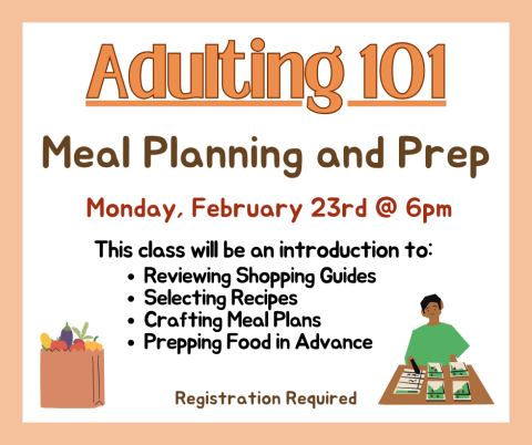 Image of Adulting 101 Meal Planning and Prep flyer